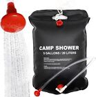 5 Gallon Camping Shower Bag Solar Heating with On/Off Shower Head Outdoor Hiking