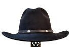 Vintage Beaver Brand Genuine Fur Felt 5X Cowboy Hat ( 7 1/4 to 7 3/8 black)