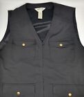 Orvis Men's XL Black Vented Sleeveless Fishing Vest Full Zip Button Pockets