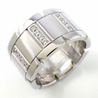 Cartier Ring Tank Francaise LM Wide Tire Diamond 750(18K) White Gold #50 US5