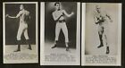 (Lot of 3) 1940s JEFFRIES, CORBETT, FITZSIMMONS Boxing Photo Cards Postcard Size