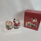 NEW VTG Fitz And Floyd Christmas Salt And Pepper Shakers Santa And His Toy Bag
