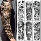 Waterproof Temporary Tattoo Sticker Totem Crown Skull Full Arm Large Size Sleeve