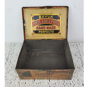 Antique 1920s Bayuk Phillies Philadelphia Cigar Store Display Box Tin