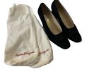 Salvatore Ferragamo Black Suede Leather Shoes 10.5 B With Bags