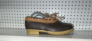 L.L. Bean Bean Boots Mens Rubber Moc Duck Rain Outdoor Boots Size 8 WIDE Brown