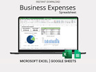 Business Expense Tracker Spreadsheet - Expenses, Mileage, Cell Phone & More