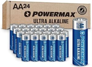 AA Alkaline Batteries 24 Pack Powermax Battery 10 Year Shelf Life Long Lasting..
