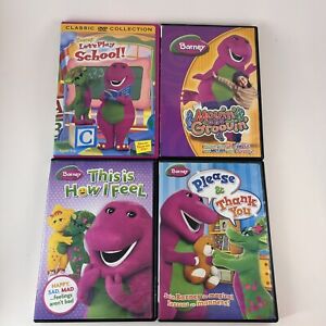 Lot Of 4 Barney & Friends Kids Educational DVDs Moving And Groovin And More