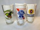 Lot of 3 Different Pint Beer Glasses Barwear -Pabst Blue, Issaquah & Fosters