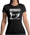 Caution This Is Sparta - Womens T-Shirt - Sign - Spartans - Film - 300 - Quote