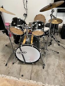 Mapex Horizon 5 Piece Rock Complete Drum Set - Black with all hardware & cymbals