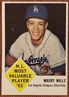 1963 Fleer #43 Maury Wills Los Angeles Dodgers Rookie Original Baseball Card RC