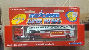 Majorette Super Movers 600 Series #612 Fire Department Ladder Truck Die Cast Toy