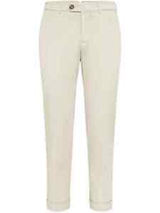 Brunello Cucinelli Men's Stretch Cotton Trousers In Off White