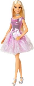 Barbie Happy Birthday Doll Blonde Sparkling Pink Party Dress