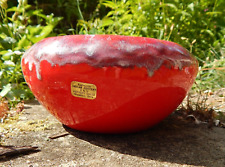VTG Shawnee Oklahoma  pottery bowl planter Native American drip glaze red Indian