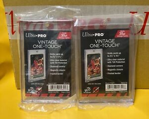 Lot of 2 Ultra PRO 35pt Vintage ONE TOUCH Magnetic UV Card Holder 2 5/8 x 3 3/4
