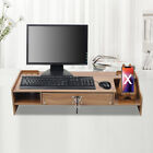 Wood Monitor Riser w/ Drawer Computer/Laptop/PC Stand for Desk Organizer
