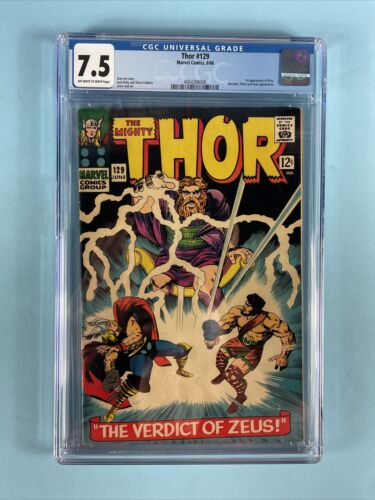 Thor #129 (1st appearance of Ares, Greek god of war) CGC 7.5  1966