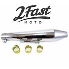 2FastMoto 19 Inch Chrome Shorty Cafe Muffler fits Many Makes and Models 80-84032 (For: Triumph Thruxton)