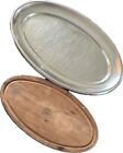 Vollrath Serving Tray Mirror Finished Stainless Steel Oval Platter - 14-1/2”x9”