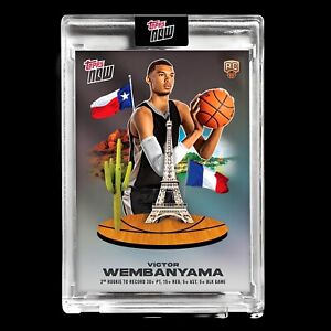 New ListingVictor Wembanyama - 2023-24 TOPPS NOW Basketball Card VW-4 Encased RC Presale