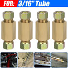 12X Straight Brass Brake Line Inverted Compression Fitting Union For 3/16