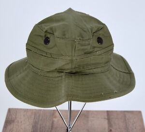 Vtg 1960 NOS British Army Green Cotton Boonie Hat 6 1/4 60s Daisy Mae