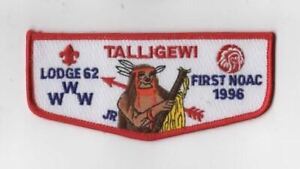 OA Talligewi Lodge 62 1996 1st NOAC Flap RED Bdr. Lincoln Heritage Council 205 [