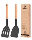 Pack of 2 Silicone Cooking Spatula Heat Resistant Solid Turner Non Stick Slot...
