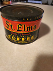 VINTAGE HARD TO FIND ST. ELMO 1 LB. COFFEE CAN  W/ LID -LOUISVILLE, KY.