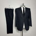 Samuelsohn Suit Mens Gray Stripe Wool 44L 37W