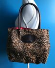 Uttermost Leopard Print Tote Bag, Red Lining.