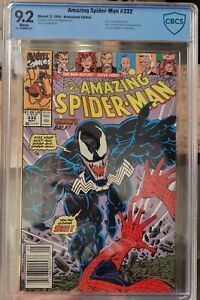 Amazing Spider-Man #332 (1990) CBCS 9.2 Newsstand Venom Cover & App. Not CGC