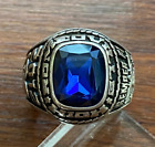 2012 Romeoville High Semper Fi Class Ring Sz 8 Blue Glass Stone