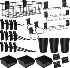 22 Pieces Slatwall Accessories Organizer Kit with Slatwall Hooks, Slatwall Bins,