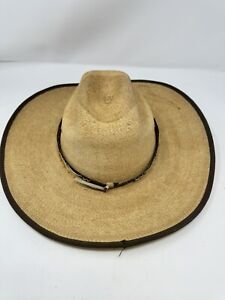 Cavenders Ranch Straw Cowboy Hat-Creme Beige Natural-Size 7 3/4