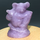 106g Natural Crystal.lilacs stone.Hand-carved.Exquisite koala.Animal statues A46
