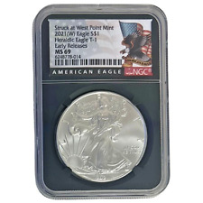 2021 (W) $1 Type 1 American Silver Eagle NGC MS69 Black Label Retro Core ER