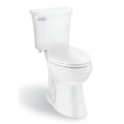 Glacier Bay Elongated Toilet Power Flush 2-Piece 1.28 GPF Slow-Close Seat White