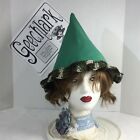 House witch hat, green wizard, pointy hat elf gnome fairy cap, L, Geechlark 6280