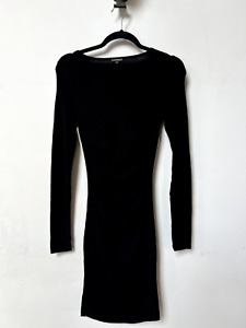 Express Black Ruched Crew Neck Sweater Dress, XS
