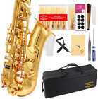 NEW Gold Saxophone with 11Reeds,8 Pads Cushions,Case,Carekit