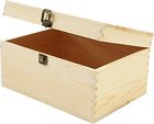 Unfinished Wood Box with Hinged Lid, Wooden Jewelry Box (10.75 X 8 X 5.75 In)