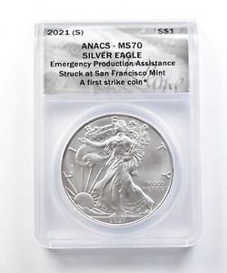 MS70 2021-(S) American Silver Eagle - First Strike - Graded ANACS *522