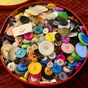 Huge lot of Buttons in Various Sizes Colors Unknown Age for Crafting Sewing Etc