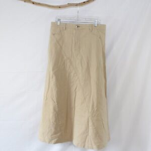Style J Long Modest Cream Jean Skirt Size 34 XL Denim Maxi Diagonal Seams A-line