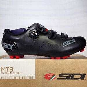 Size 11.6 *WIDE* (EU 46.5) - SIDI Trace 2 *MEGA* MTB Shoes - Black /Black - Mens
