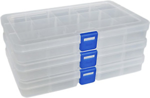 DUOFIRE Plastic Organizer Container Storage Box Adjustable Divider Removable for